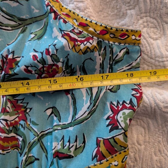 Sundance Block print midi Sundress Large - Picture 6 of 8